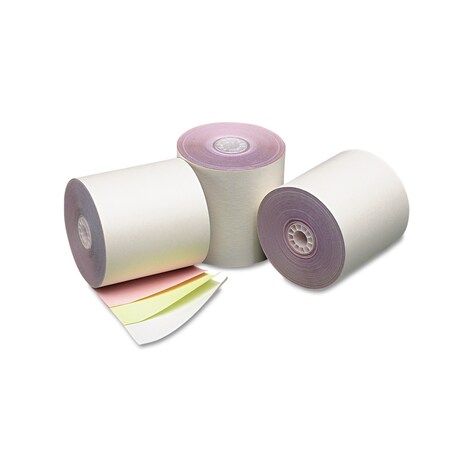 Iconex Impact Printing Carbonless Paper Rolls, 3x70 ft, Wht/Canary/Pink, PK50 PMC07638
